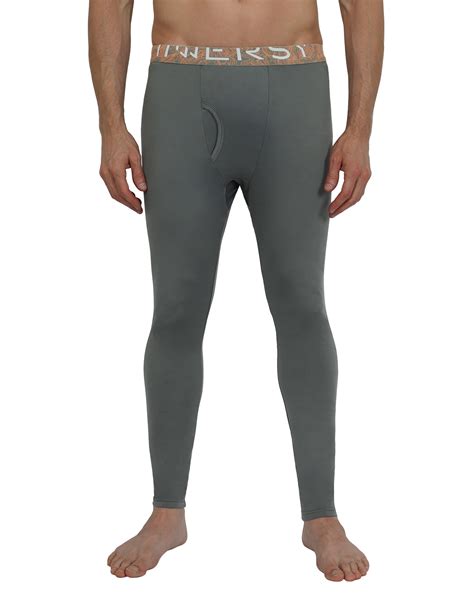 Innersy Men S Lightweight Thermal Underwear Pants Long Johns Pants Base Layer 2 Pack Large Grey