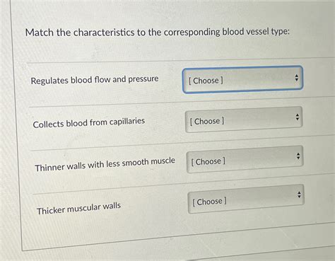 Solved Match The Characteristics To The Corresponding Blood Chegg