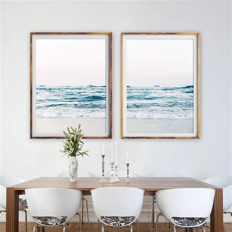 Coastal Decor Beach Photography Canvas Poster , Sea Picture Ocean Waves ...