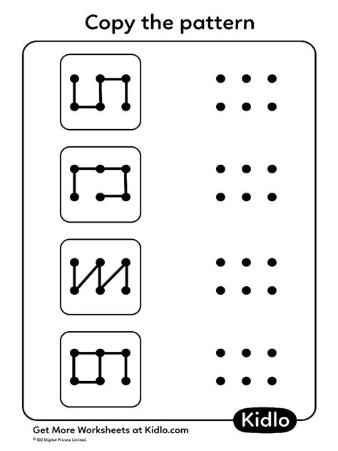 Copy The Patterns 6 Dots Pattern Worksheet 01