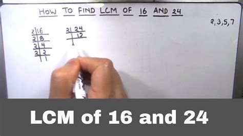 How To Find LCM Of 16 And 24 How To Find LCM Of Two Numbers Finding