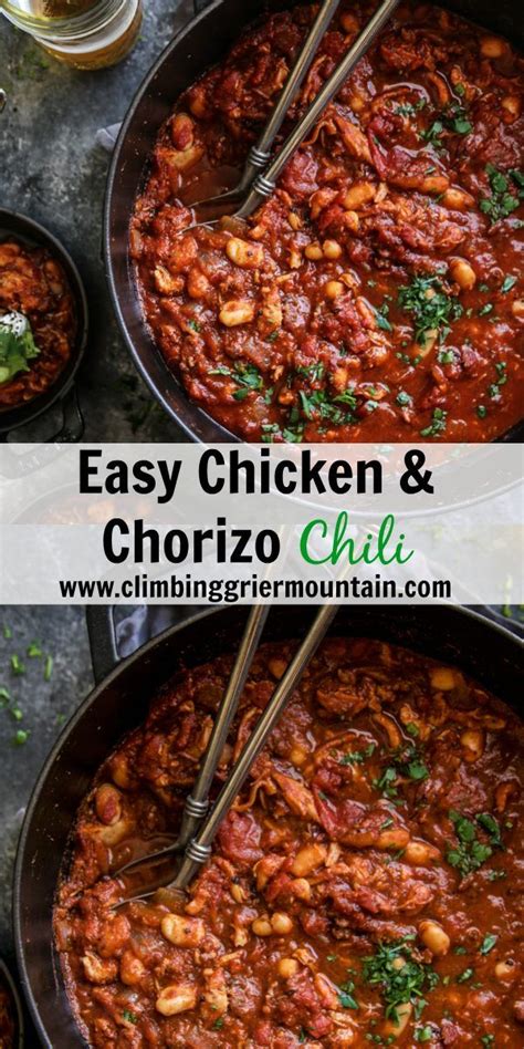 Easy Chicken And Chorizo Chili Recipe Chicken Chorizo Chorizo Chili Chicken Recipes