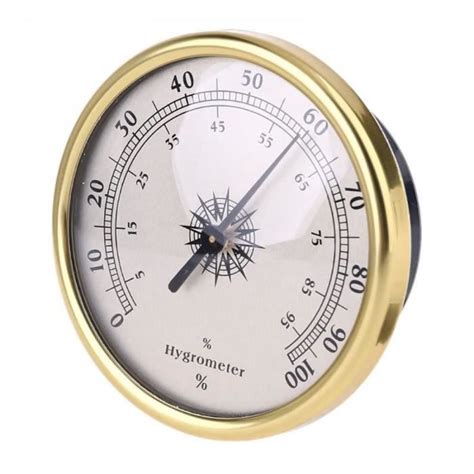 Thermomètre hygromètre pour intérieur et extérieur 7 2 cm Rond Or