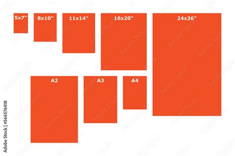 Printable Sizes Guide Graphic Poster Printing Standards Illustration Printer Paper Photo Sizes