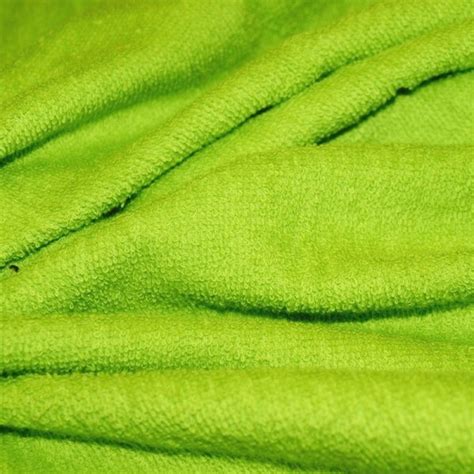 Tissu éponge au mètre Tissu éponge vert anis Éponge uni au mètre