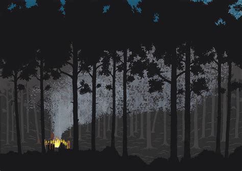 Forest Bonfire Screenprint by Francis Stanton | Artfinder