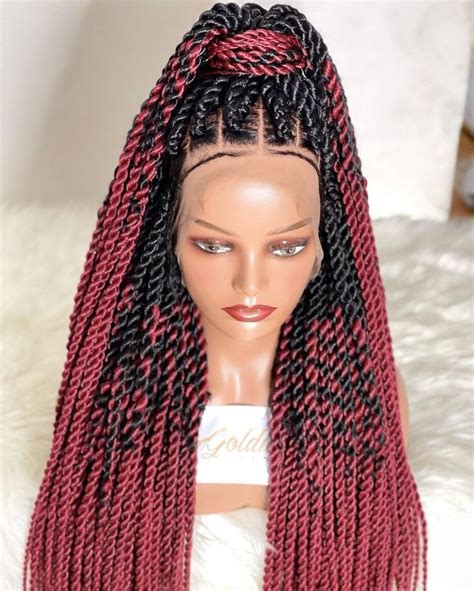 Senegalese Twist Braided Wig For Black Women Ombré Twist Fulani