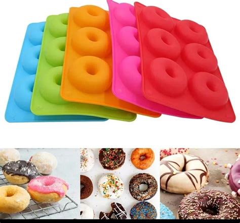 Silicone Donuts Baking Pan Non Stick Round And Flower Donut Molds