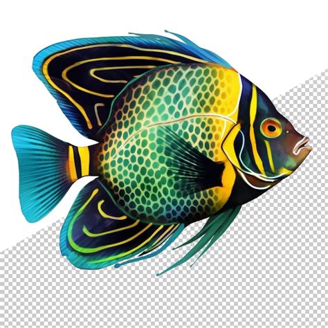 Un Pez Con Un Pez Amarillo Y Verde En Su Lado Archivo Psd Premium