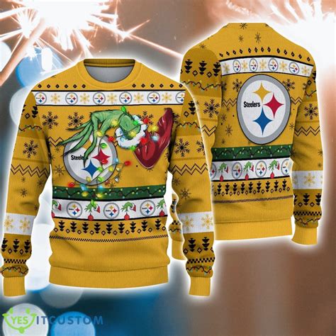 Pittsburgh Steelers Nfl Grinch Hand Funny Christmas T Ugly Christmas