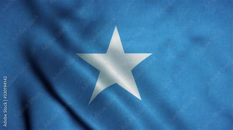 Somalia Islands Flag Waving In The Wind National Flag Of Somalia Sign