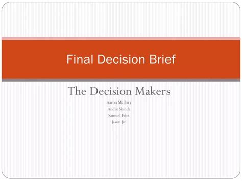 Ppt Final Decision Brief Powerpoint Presentation Free Download Id1633822