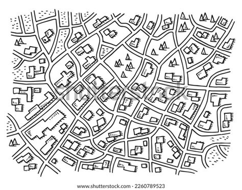 Handdrawn Vector Drawing City Map View Stock Vector (Royalty Free ...