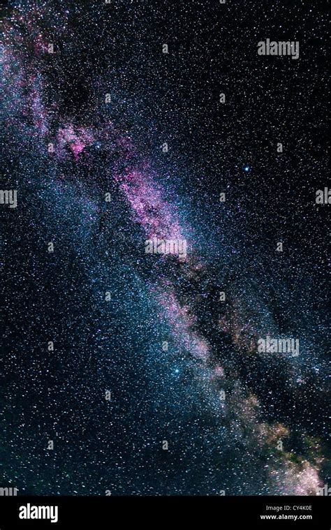 Milky way on night sky Stock Photo - Alamy
