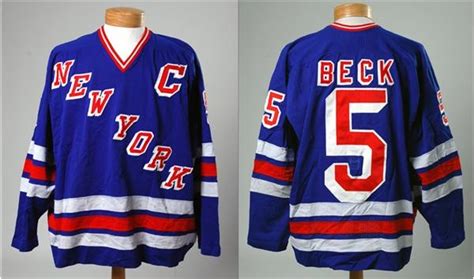 1982 Barry Beck NY Rangers Game Worn Jersey