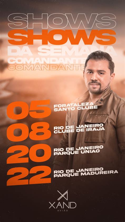 Flyer Shows da Semana Comandante Xand Avião Social Media PSD Editável