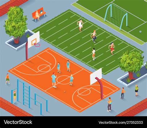 School sports ground Royalty Free Vector Image