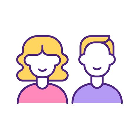 Woman And Man Perfect Match Rgb Color Icon 2210296 Vector Art At Vecteezy