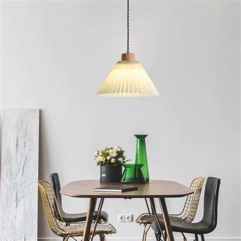 Modern Beige Pleated Pendant Light Ping Lighting