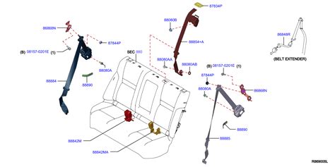 Nissan Rogue Seat Belt Receptacle Rear 88842 6RR8A Genuine Nissan