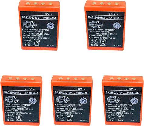 5 Pack BA225030 6V 2100mAh Ni Mh Rechargeable Battery HBC Radiomatic