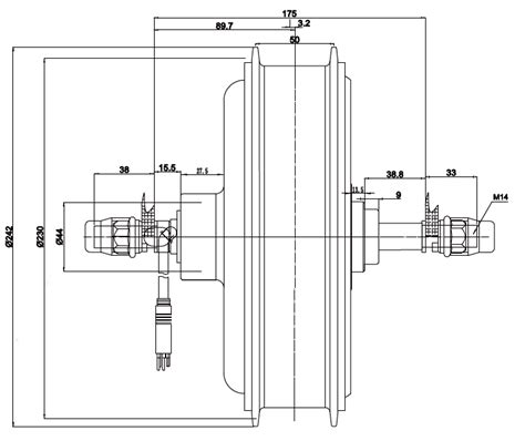 3000W Gearless BLDC Hub Motor 72V 80 N M