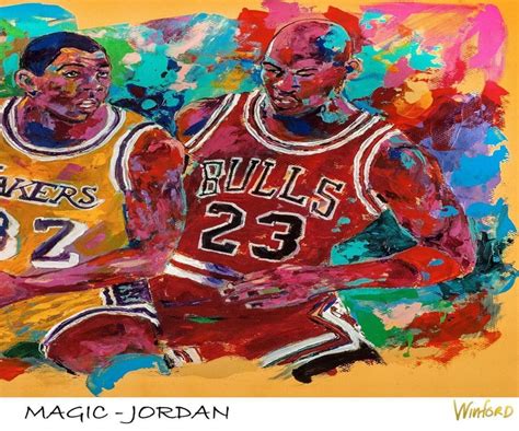 Michael Jordan Vs Magic Johnson 11x17 Magic Jordan Signed Winford