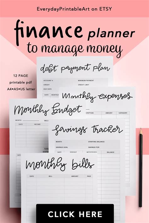 Budget Printable Planner Monthly Budget Money Planner Etsy Budget