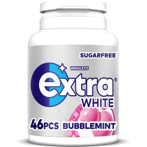 Wrigley S Extra White Bubblemint Chewing Gum Sugar Free Bottle 46 X