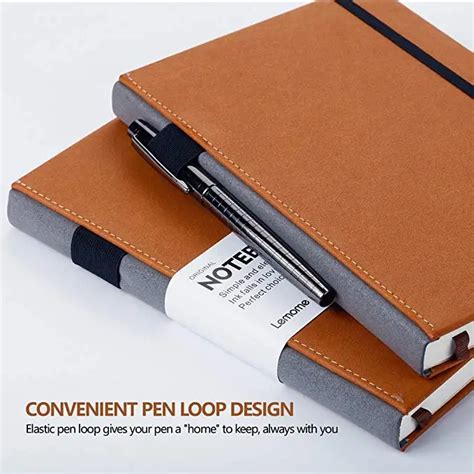 Classic Notebook With Pen Loop Lemome A5 Wide Ruled Hardcover Writing ...