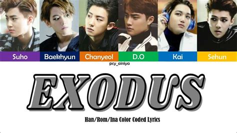 Exo K 엑소케이 Exodus Hanromina Color Coded Lyrics Lirik