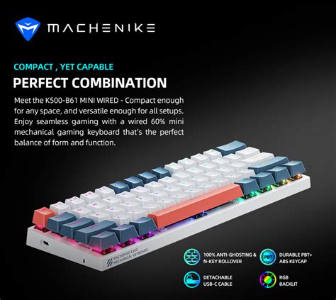 Machenike K500 B61 Mechanical Keyboard 60 Keys Wired Keyboard Hot