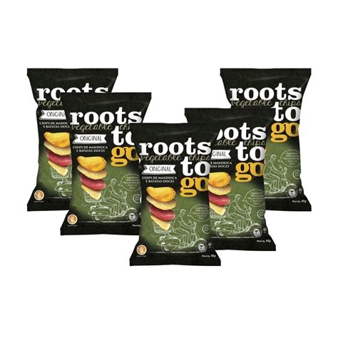 Kit C5 Roots To Go Chips De Mandioca E Batata Doce 45g Shopee Brasil