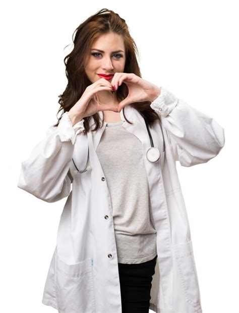 Premium Photo Doctor Woman Making A Heart With Her Hands