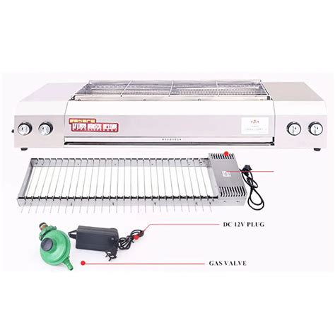 Industrial Rotary Yakitori Grill Machine Gas Electric Rotating Bbq