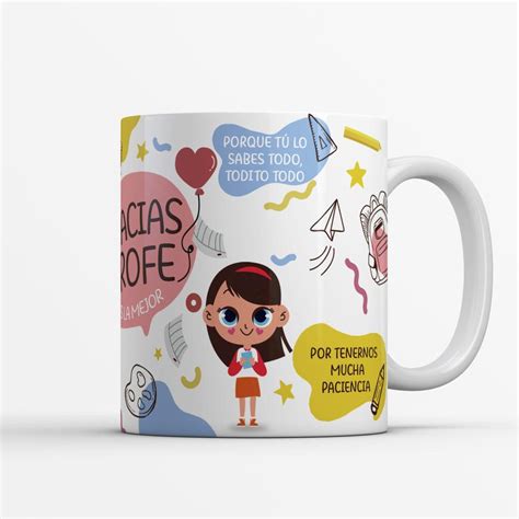 Taza Personalizada Gracias Profe Eres La Mejor Recuerdos Baby