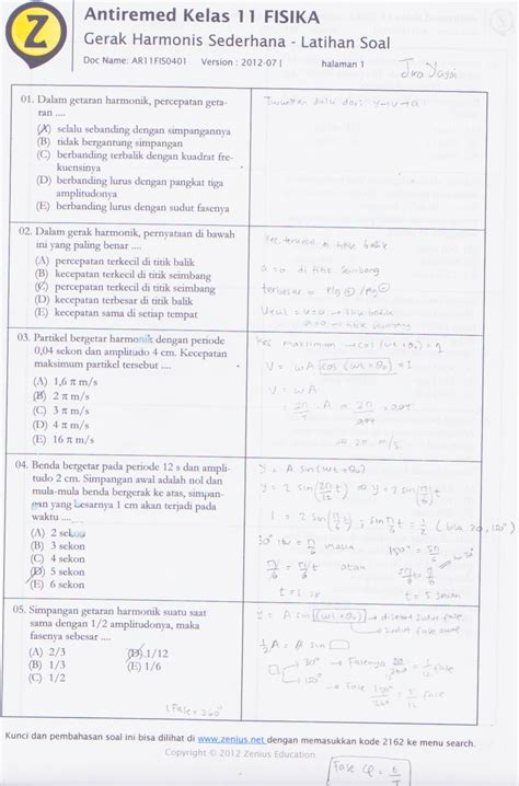 Contoh Soal Pilihan Ganda Gerak Harmonis Sederhana Dan Pembahasannya Lembar Edu