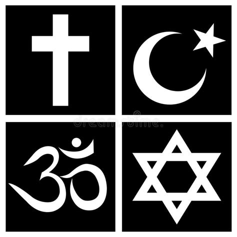 Symboles De La Religion Mondiale Christianisme Islam Hinduisme Et