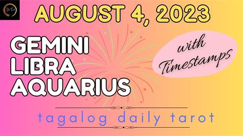 August 4 2023 🔮 Air Signs ♊️gemini♎️libra♒️aquarius🌈 Tagalog Tarot