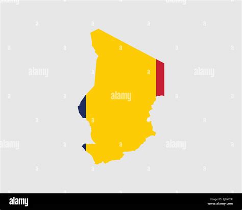 Indicador de mapa de Chad Mapa de Chad con la Bandera del País de Chad