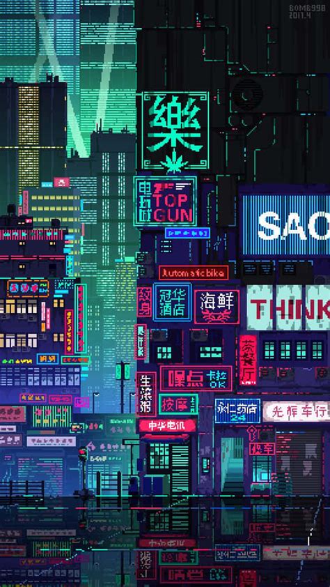 Cyberpunk Pixel Art Wallpaper Engine Pixel Art Background Pixel Art