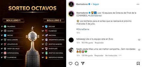 Copa Libertadores Estos Son Los Equipos Que Clasificaron A Los Octavos