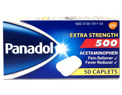 Panadol Extra Strength Relief 500mg Acetaminophen Pain Fever Reducer