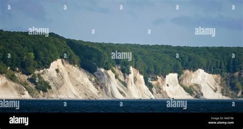 White Cliffs Of Chalk Formation At Ruegen Island Coastline Baltic Sea