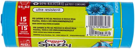 Unicoop Firenze Sacchi Nettezza Lt Blu Antiforo Con Manico Spazzy