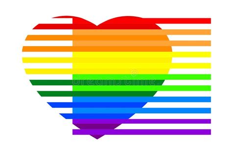 Colorful Rainbow Striped Heart Lgbtq Colors Isolated On White