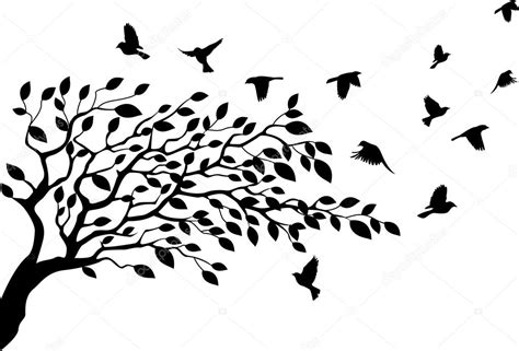 Tree and bird silhouette Stock Vector by ©idesign2000 11905104