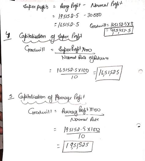 Calculate Goodwill Of The Firm On The Basis Of Three Year S Purchase