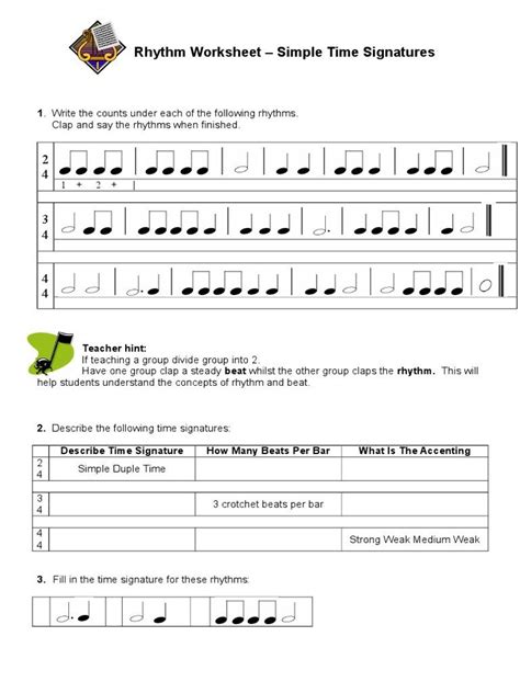 20 Rhythm Counting Worksheet Pdf Worksheet From Home 20 Rhythm