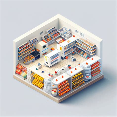 Visualization Of Shop 3d Isometric Stock Illustration Illustration